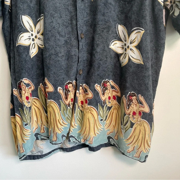 Pineapple Connection hula girls Hawaiian button down t-shirt size XL - Picture 3 of 5